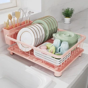 Pink Dish Drying Rack - Space-Saving Dish Rack,Dish Racks for Kitchen Counter... - Picture 1 of 6