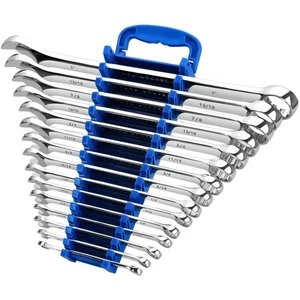 Umfassendes SAE Schraubenschlüssel-Set - 15 Stück von 1/4" bis 1" mit Organizer Rack - Bild 1 von 9