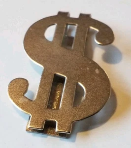 Clip de dinero vintage para letrero de dólar acero inoxidable $ tono plata metal 2" clip brillante - Imagen 1 de 7