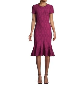 Shoshanna besticktes Volant Kleid Maulbeere Größe Small Stretch Cocktail - Bild 1 von 12
