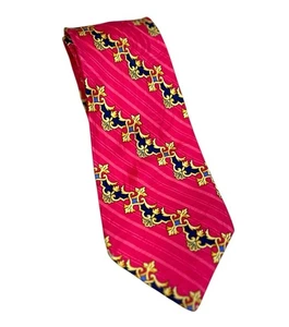 Gianni Versace Silk Tie Baroque Red Gold 1990s Vintage 3.5” Wide - Picture 1 of 7