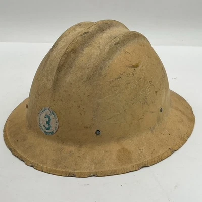 DE COLECCIÓN E.D. BULLARD DURO HERVIDO ALA COMPLETA FIBRA DE VIDRIO SOMBRERO DURO FORRO BLANCO ROTO Foto 1 de 4