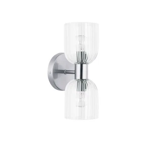 Dainolite VIE-102W Vienna 2 Light 12" Tall Wall Sconce - Chrome - Picture 1 of 5