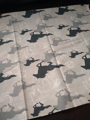 Gray Running Horses Flannel Fabric 100% Cotton 1 Yard - Image 1 of 4
