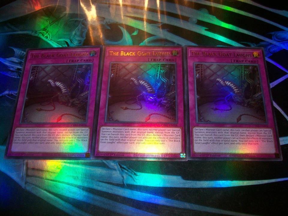 3x The Black Goat Laughs 1st Edition Ultra Rare CH01-EN038 Yu-Gi-Oh! - Image 1 of 1