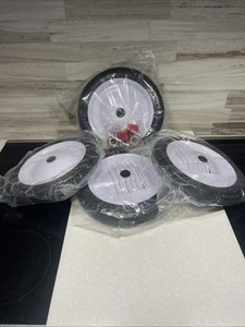 RADIO FLYER WAGON WHEELS SET OF 4 W/CAPS ABSOLUTELY AMAZING MUST HAVE LOOK - Picture 1 of 3