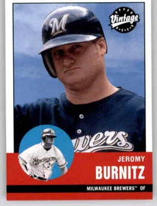 2001 tarjeta base Topps vintage Jeromy Burnitz MLB PWE Brewers #189 - Imagen 1 de 2