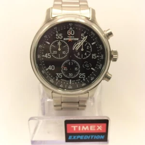 TIMEX Chronograph T499049J Quartz Men's Watch Black Dial Analog From Japan - Picture 1 of 12