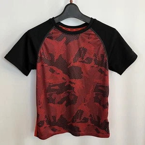Andi Athletic Shirt Top Boys Large L 10/12 Red Black Camouflage Short Sleeve - Picture 1 of 6