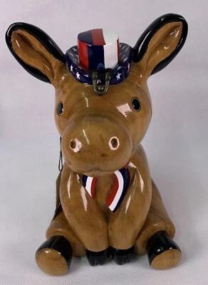 Timmy Woods Red White Blue Beverly Hills Carved Patriot Donkey Wood Handbag NWT - Image 1 of 4