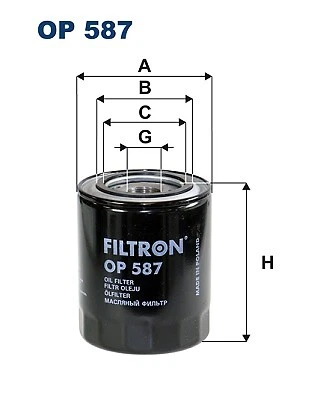 FILTRON OP 587 Oil Filter for FORD ASIA & OCEANIA,GALLOPER,HYUNDAI,KIA,MAZDA - Image 1 of 4