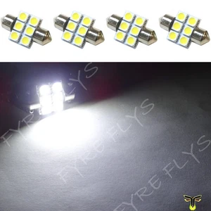 4 White 31mm 6SMD festoon dome map interior LED light lamp DE3175 3022 3021 4xC1 - Picture 1 of 1