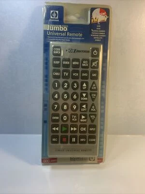 Emerson Jumbo Big Button Universal Remote Control 8 Devices  Sealed  New - Image 1 of 4