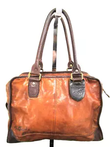 Borsa a tracolla Tough Jeansmith I Think Therefor I Am Large in pelle marrone - Foto 1 di 13