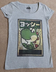 Super Mario Bioworld Grey Women's Size Small T-Shirt with Yoshi Print - Picture 1 of 6