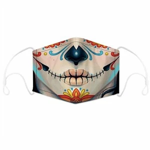 Gothic Tattoo Scary Creepy Sewing Smile Design Face Cover Mouth Mask w. 2 Filter - Picture 1 of 2