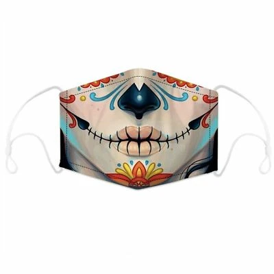 Gothic Tattoo Scary Creepy Sewing Smile Design Face Cover Mouth Mask w. 2 Filter - Image 1 of 2
