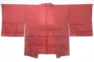 Antigua bata chaqueta HAORI vintage japonesa kimono seda teñida/D048/400 - Imagen 1 de 7