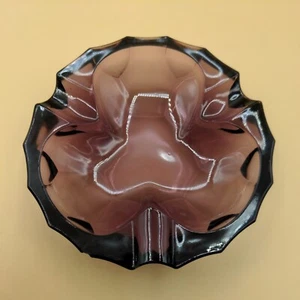 Vintage MCM Tiffin Glas Amethyst Kleeblatt Aschenbecher Schmuckstück - Bild 1 von 5