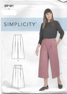 B116 SIMPLICITY S9181:  CROPPED PANTS & SKIRT SIZE 6-14 SEWING PATTERN - Picture 1 of 3