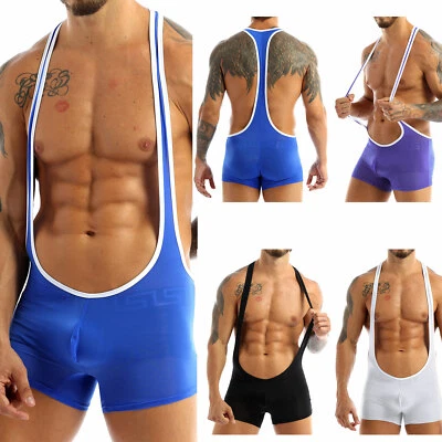 Herren Body Stringbody Einteiler Ringen Trikot Ringeranzug Wrestling Singuletts - Bild 1 von 4