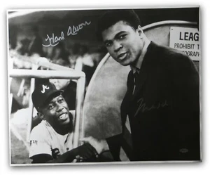 Muhammad Ali Hank Aaron Signed Autographed 16X20 Photo Braves Vintage Steiner A - Picture 1 of 1