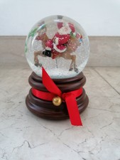 Carillon palla di vetro con neve Babbo Natale su renna