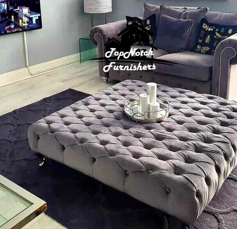 Chesterfield Footstool/coffee table, Pouffe. 30inches length x 30inches width