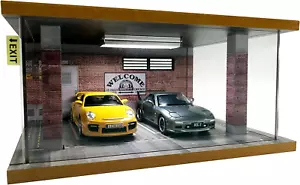 1/24 Scale Die-Cast Car Garage Display Case with Clear Acrylic Cover and LED Lig - Picture 1 of 6
