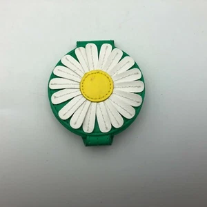 Daisy Flower Figural Compact Hand Make-Up Purse Mirror Snap Closure AS IS Read - Picture 1 of 12