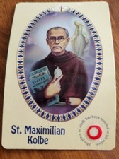 St. Maximilian Kolbe relic prayer card