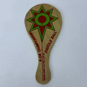 A-Ok Championship Paddle Ball Paddle ONLY 1990 Arkin Products Wooden - Picture 1 of 7