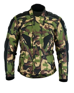 Green Camouflage Military Textile Motorbike Jacket Motorcycle CE Armours - Picture 1 of 5