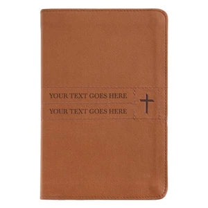 Personalized NIV Bible New International Version Thinline, Brown Leather-Look - Imagen 1 de 7