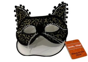 New feline masquerade mask Costume with tag Halloween - Picture 1 of 3