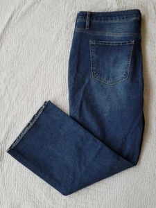 Terra & Sky Plus Size 18W High-Rise Vtg Denim Cropped Boot Cut Jeans NWT Blue - Picture 1 of 9