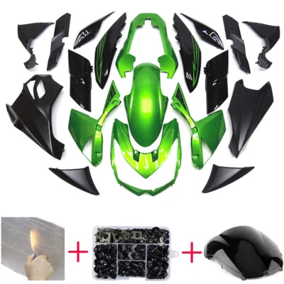 Kit de carrocería de plástico ABS para Kawasaki Z1000 2010-2013 carenados verdes negros carrocería Foto 1 de 4