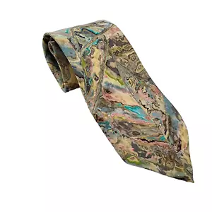 Brioni 100% Silk Tie Abstract Pastels - Picture 1 of 6