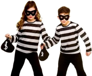 Disfraz de ladrón escabullido niño niño elegante recluso prisionero criminal niños niños niños M-XL - Imagen 1 de 4