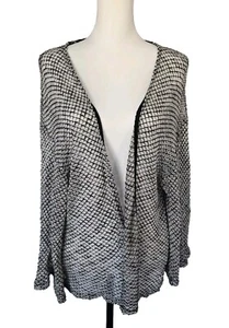 Vintage Havana Boho Knit Open Front Lace Back Long Sleeve Cardigan Kimono Sz S - Picture 1 of 10