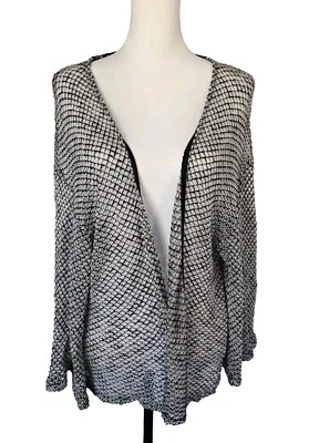 Vintage Havana Boho Knit Open Front Lace Back Long Sleeve Cardigan Kimono Sz S - Image 1 of 4