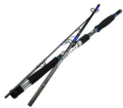 Caña de pescar caña de arrastre fuerte fibra de carbono barco cañas giratorias señuelo 70-250 g Foto 1 de 4