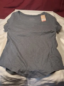 Arizona Jean Co. Basic V-Neck Short Sleeve T-Shirt Women's Size (Large) Gray - Picture 1 of 7