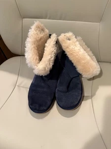 Ugg Koolaburra Fuzzy Boots Size 10 Dark Blue - Picture 1 of 4