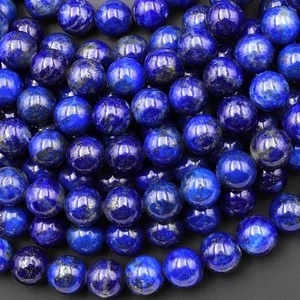 Natural Lapis Lazuli Gemstone 6 MM Round Smooth Beads Strand 15.5" For Jewelry - Picture 1 of 5