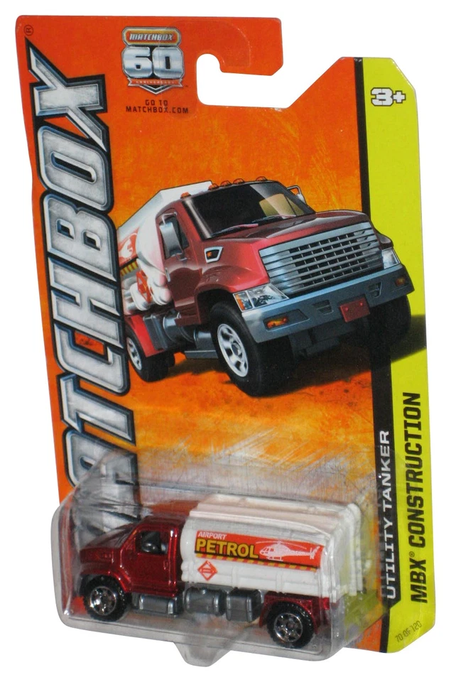 Camión cisterna utilitario Matchbox MBX Construction (2012) rojo y blanco 70/120 Foto 1 de 1