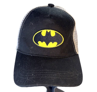 Gorra de bola de malla gris negra DC Comics Batman logotipo bordado ajustable Foto 1 de 4