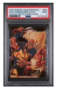 2024 Marvel Masterpieces '92 Platinum Bttle Spctrum Wolverine vs Sabretooth PSA9 - Picture 1 of 3