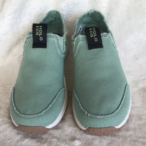 Zapatos Mocasines Informales Holo Eco para Mujer 9.5 Natural Salvia Borde Crudo Lona Sin Cordones NUEVO - Imagen 1 de 8