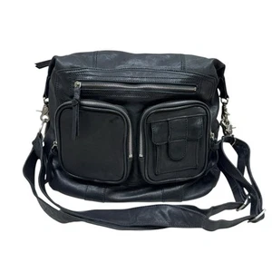 Chocolat Blu wandelbare Leder Hobo Schultertasche Rucksack schwarz Reise - Bild 1 von 24